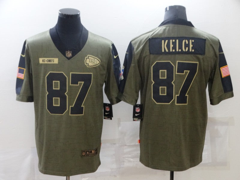Men's Kansas City Chiefs Travis Kelce Brown Game Jersey football jersey product view 1