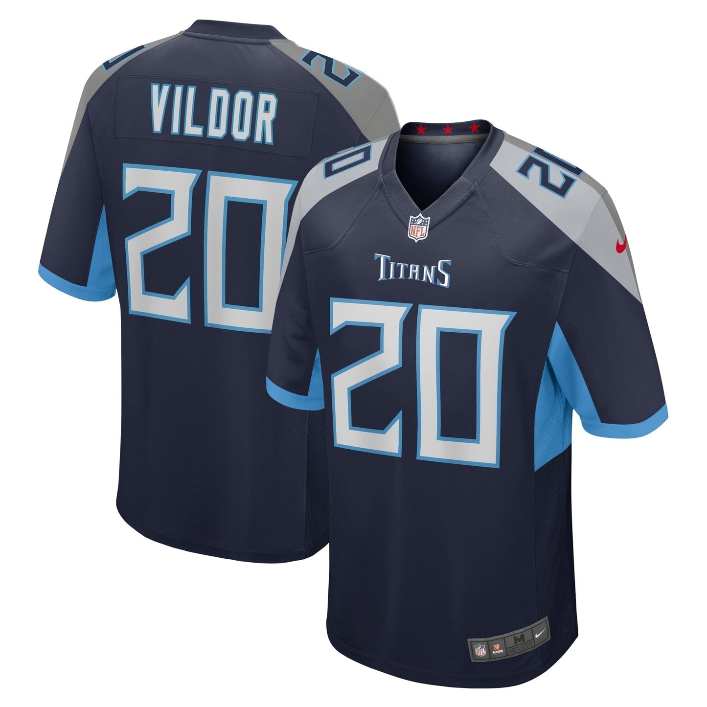 Kindle Vildor Tennessee Titans Team Game Jersey - Navy football jersey product view 1