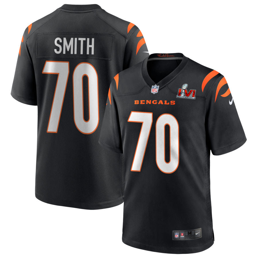 D'Ante Smith Cincinnati Bengals Super Bowl LVI Game Jersey - Black football jersey product view 1