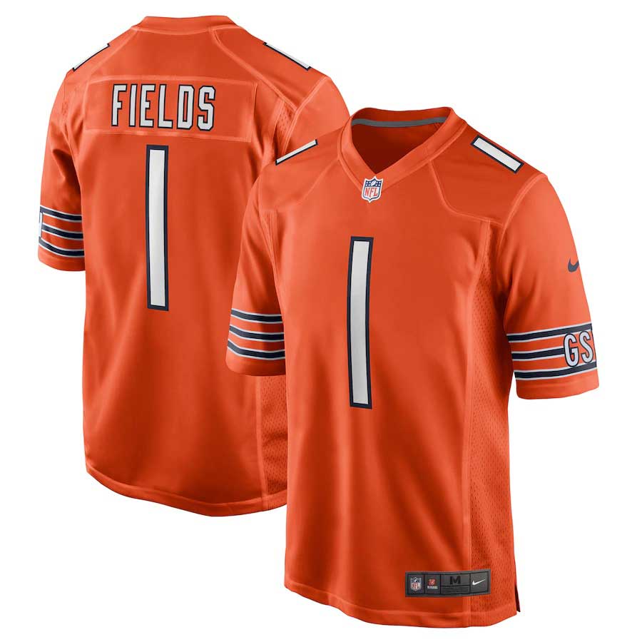 Justin Fields Chicago Bears Jersey football jersey product view 1
