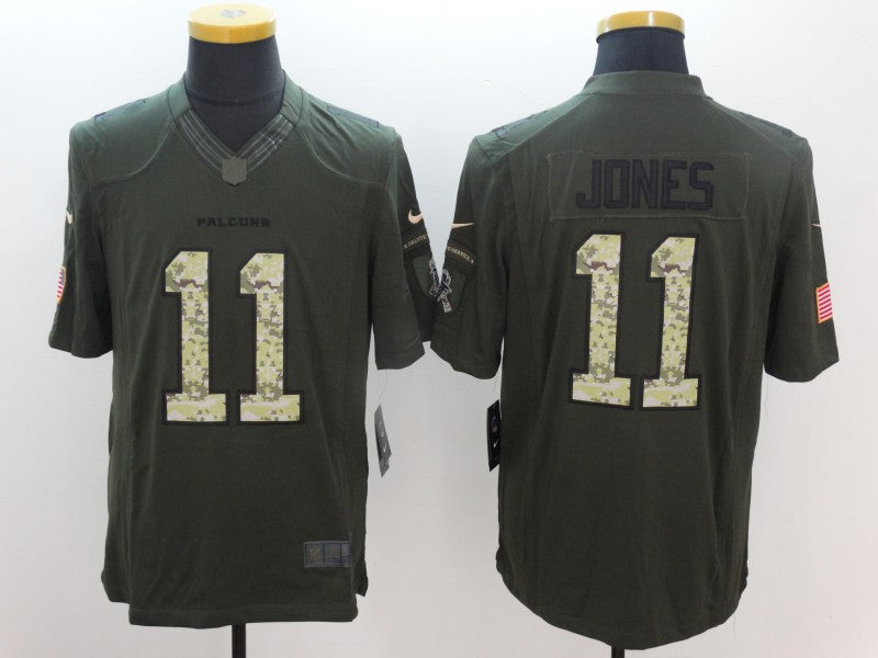 Men's Atlanta Falcons Julio Jones #11 Army Green Game Jersey1 football jersey product view 1