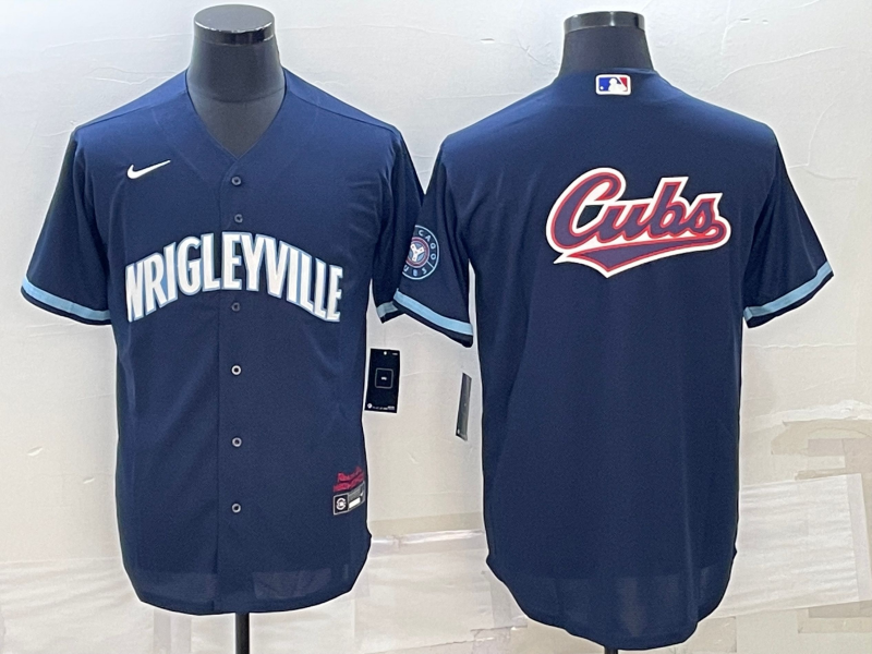 Men's Chicago Cubs Navy City Connect Replica Jersey baseball jersey product view 1