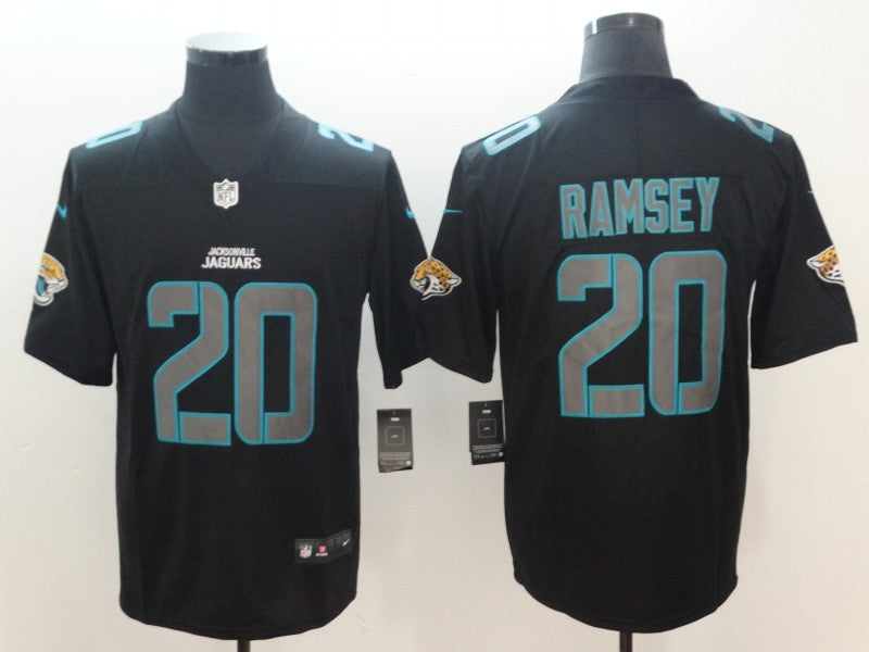 Men's Jacksonville Jaguars Jalen Ramsey #20 Black Game Player Jersey1 football jersey product view 1