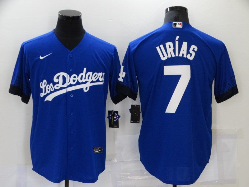 Men's Los Angeles Dodgers Julio Urias #7 Blue Game Player Jersey1 baseball jersey product view 1