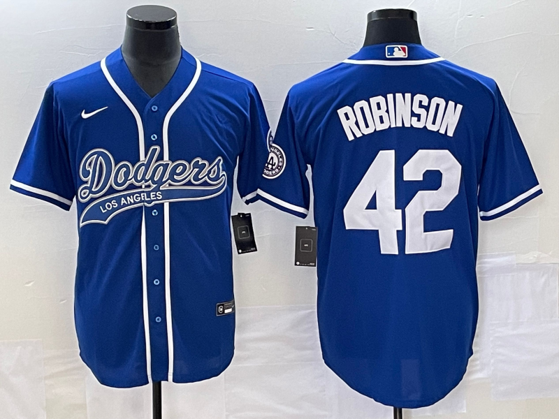 Men's Los Angeles Dodgers Jackie Robinson Royal Player Jersey Joint Edition baseball jersey product view 1