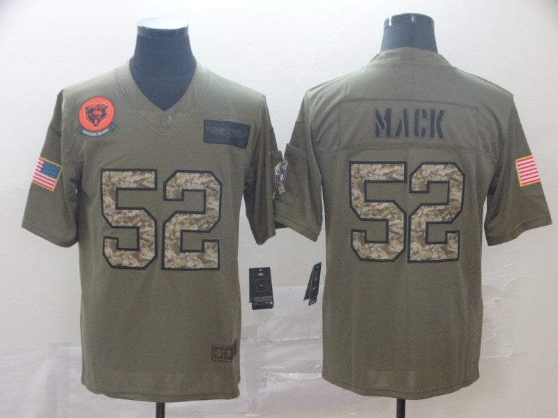 Men's Chicago Bears Khalil Mack #52 Brown Team Game Jersey1 football jersey product view 1