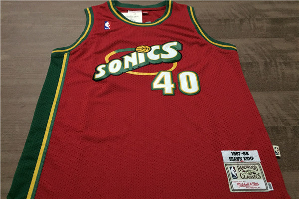 SuperSonics 40# Sean Kemp Red 97-98 Classic Retro New Fabric Fan Edition Jersey basketball jersey product view 3