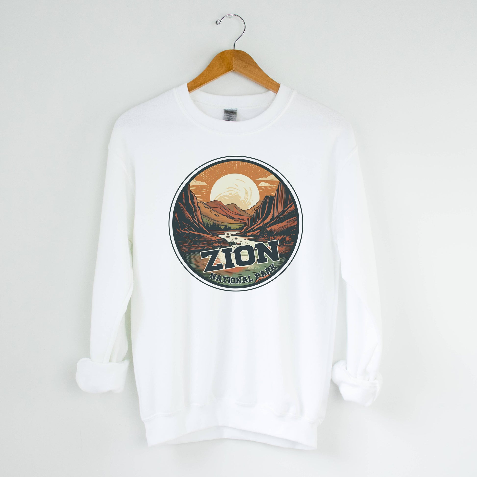 Zion White Crewneck Sweatshirt | National Park |Sizes S-2XL Unisex T-shirt, Sweatshirt, Hoodie, Long Sleeve Tee - T-Shirt, Sweatshirt, Hoodie