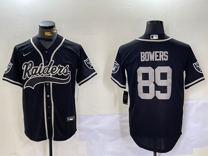 Men's Las Vegas Raiders Brock Bowers #89 Black Player Game Jersey1 football jersey product view 1