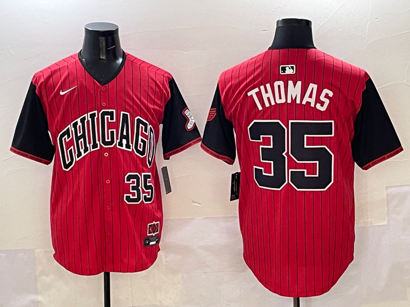 Men's Chicago White Sox Frank Thomas #35 Red/Black 2025 City Connect Limited Retired Player Jersey baseball jersey product view 1