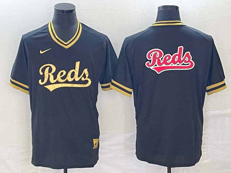 Men's Cincinnati Reds Black Replica Team Jersey baseball jersey product view 1