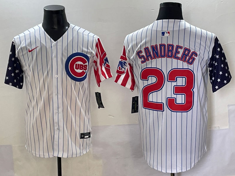 Men's Chicago Cubs Ryne Sandberg White Limited Player Jersey baseball jersey product view 1