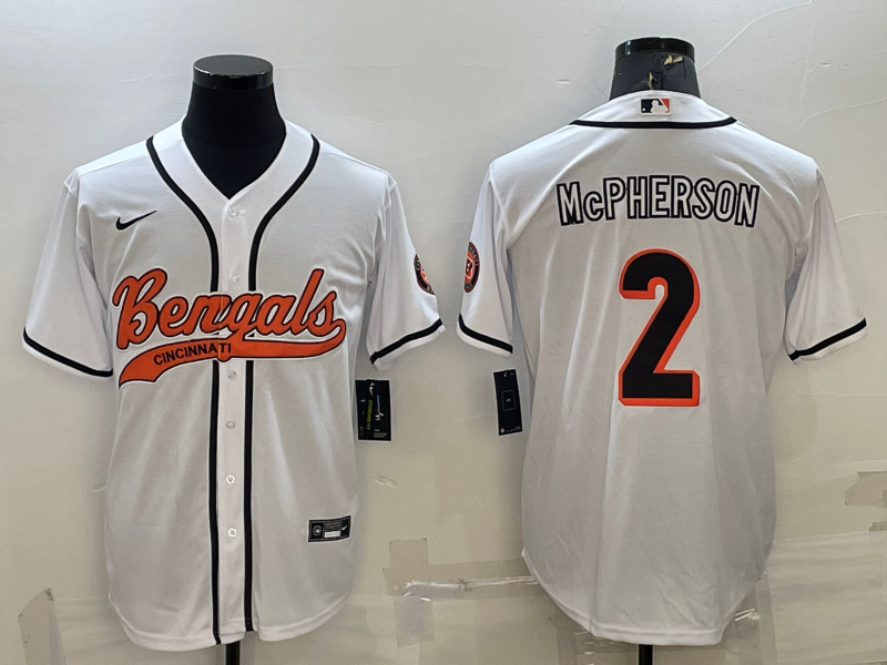 Men's Cincinnati Bengals Evan McPherson White Fashion Game Jersey football jersey product view 1