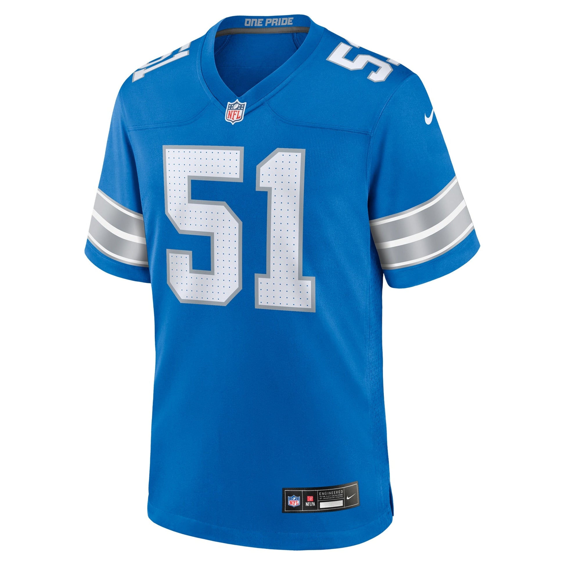 Ben Niemann Detroit Lions Team Game Jersey - Blue football jersey product view 2