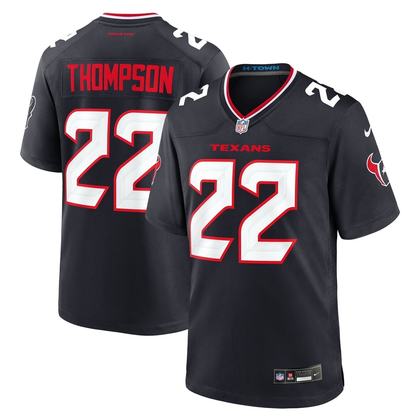 Josh Thompson Houston Texans Team Game Jersey - Navy football jersey product view 1