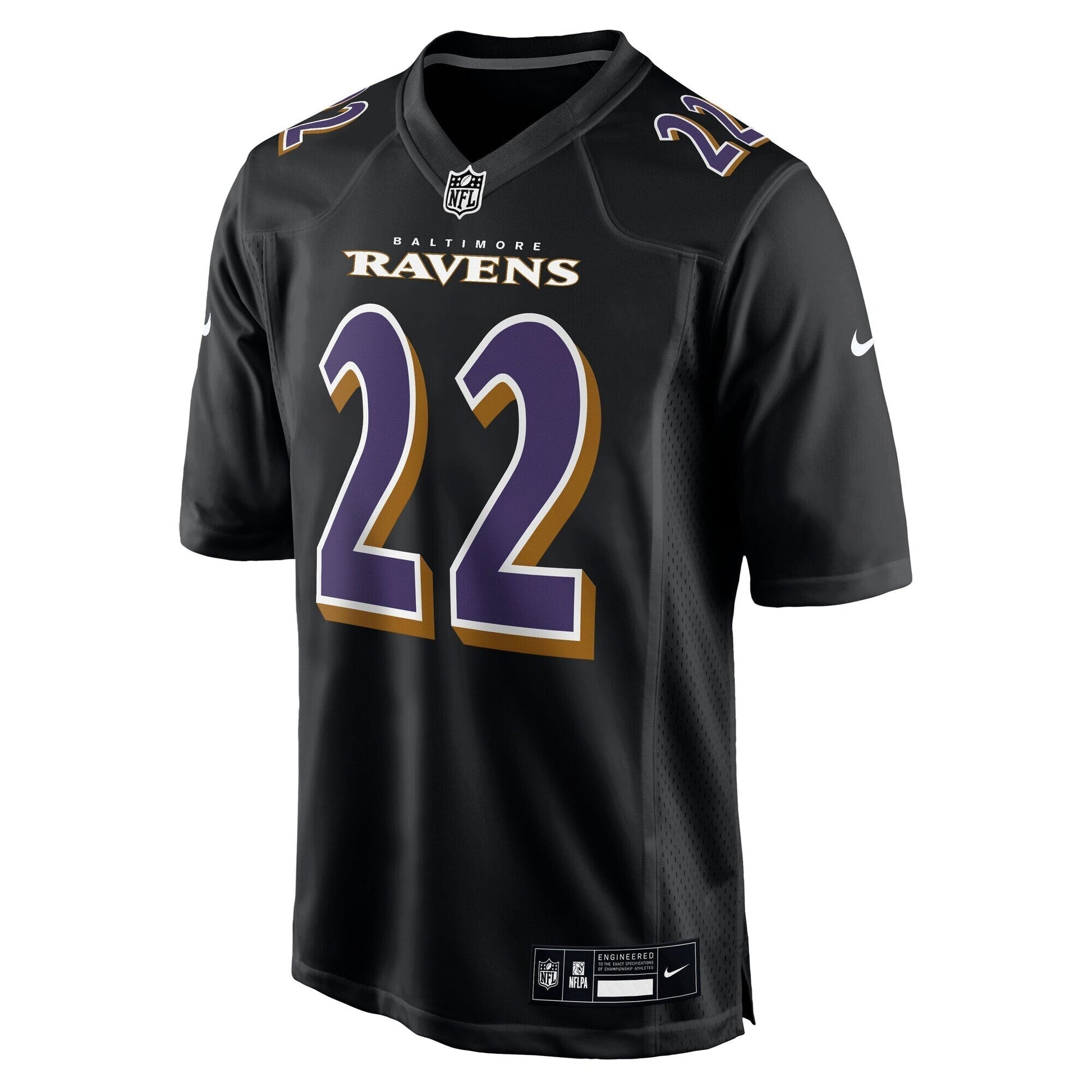 Baltimore Ravens Derrick Henry Carbon Black Fashion Jersey football jersey product view 3