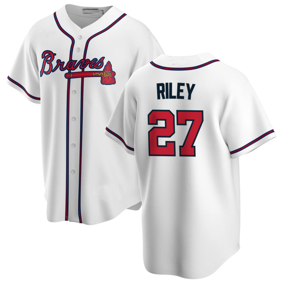 Atlanta Braves #27 Austin Riley White Alternate Authentic Player Jersey Stitches Baseball Jerseys baseball jersey product view 1