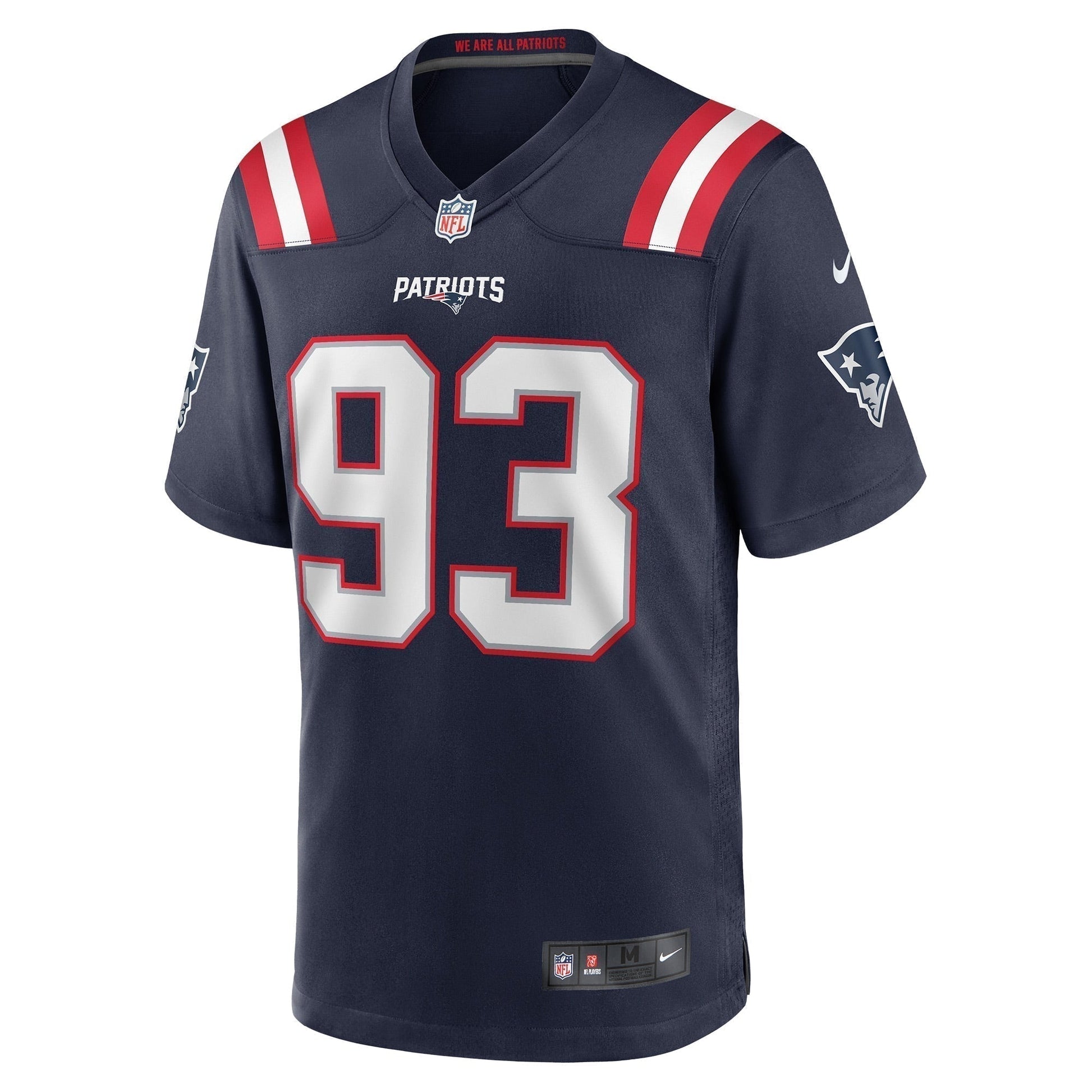 Richard Seymour New England Patriots Retired Game Jersey - Navy football jersey product view 2