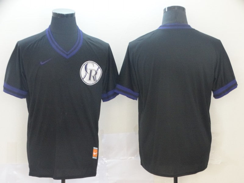 Men's Colorado Rockies Black Alternate Replica Blank Jersey1 baseball jersey product view 1