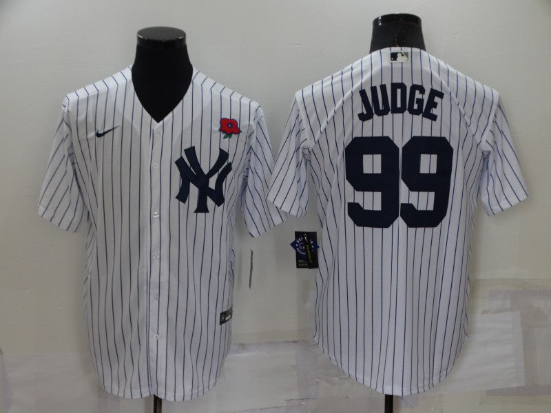 Men's New York Yankees Aaron Judge #99 White Replica Player Jersey baseball jersey product view 1