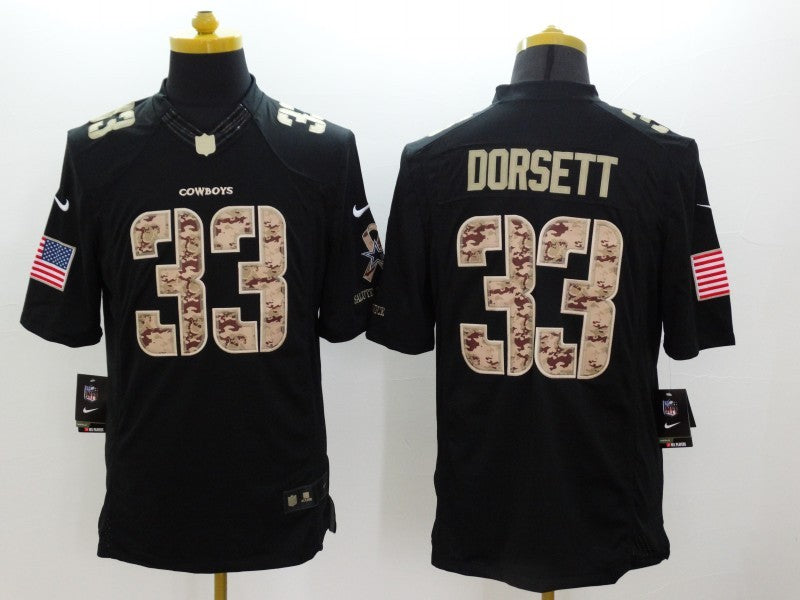 Men's Dallas Cowboys Tony Dorsett #33 Black Game Player Jersey1 football jersey product view 1