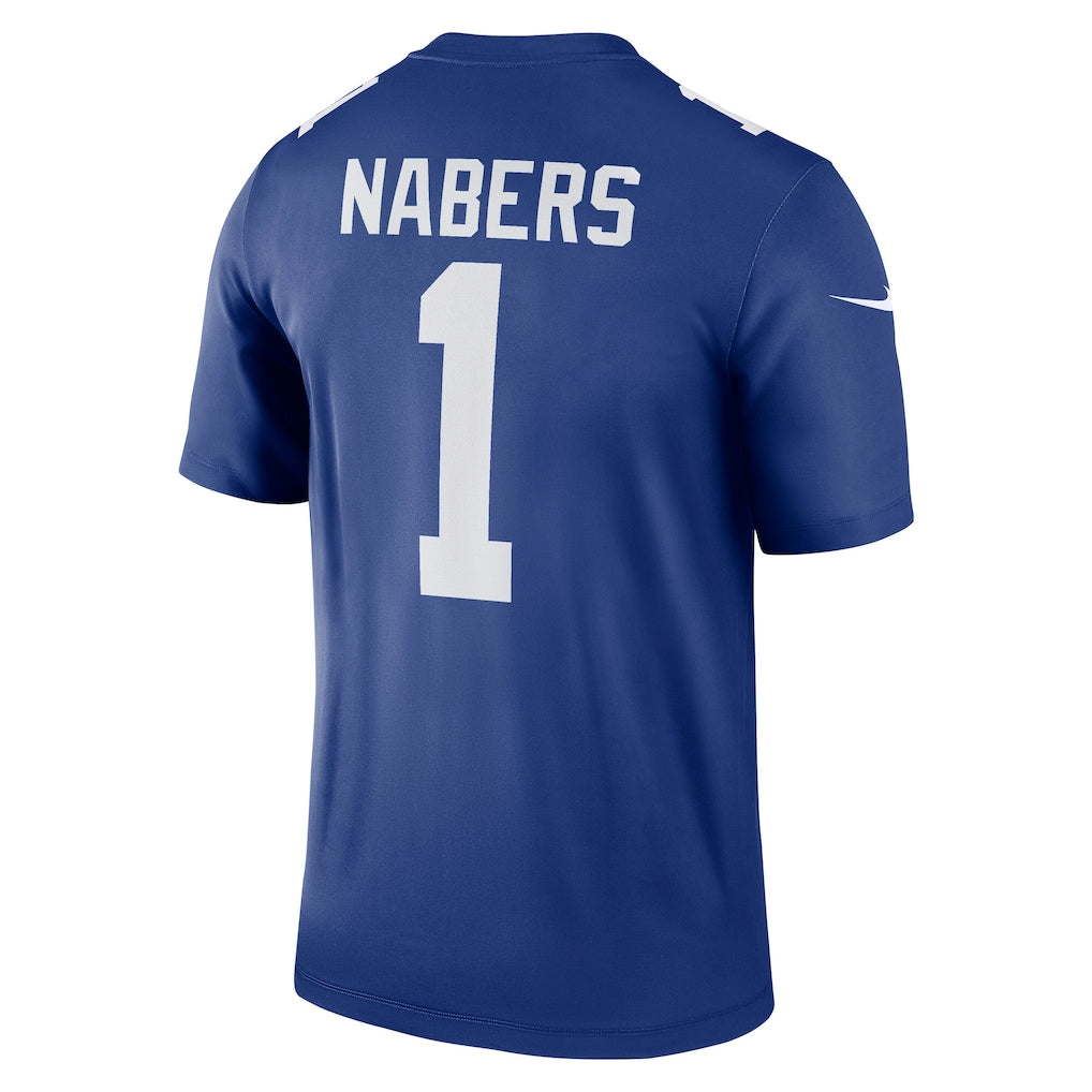 NY.Giants #1 Malik Nabers Royal Legend Player Performance Top Jersey sports jersey product view 1