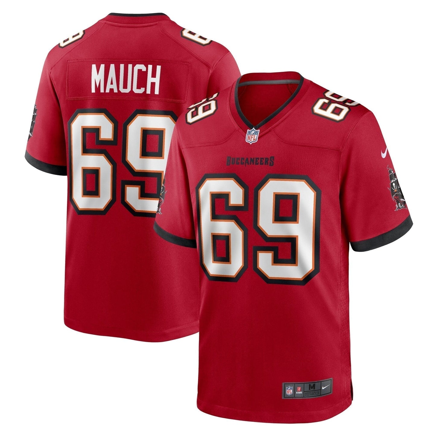 Cody Mauch Tampa Bay Buccaneers Game Jersey - Red football jersey product view 1