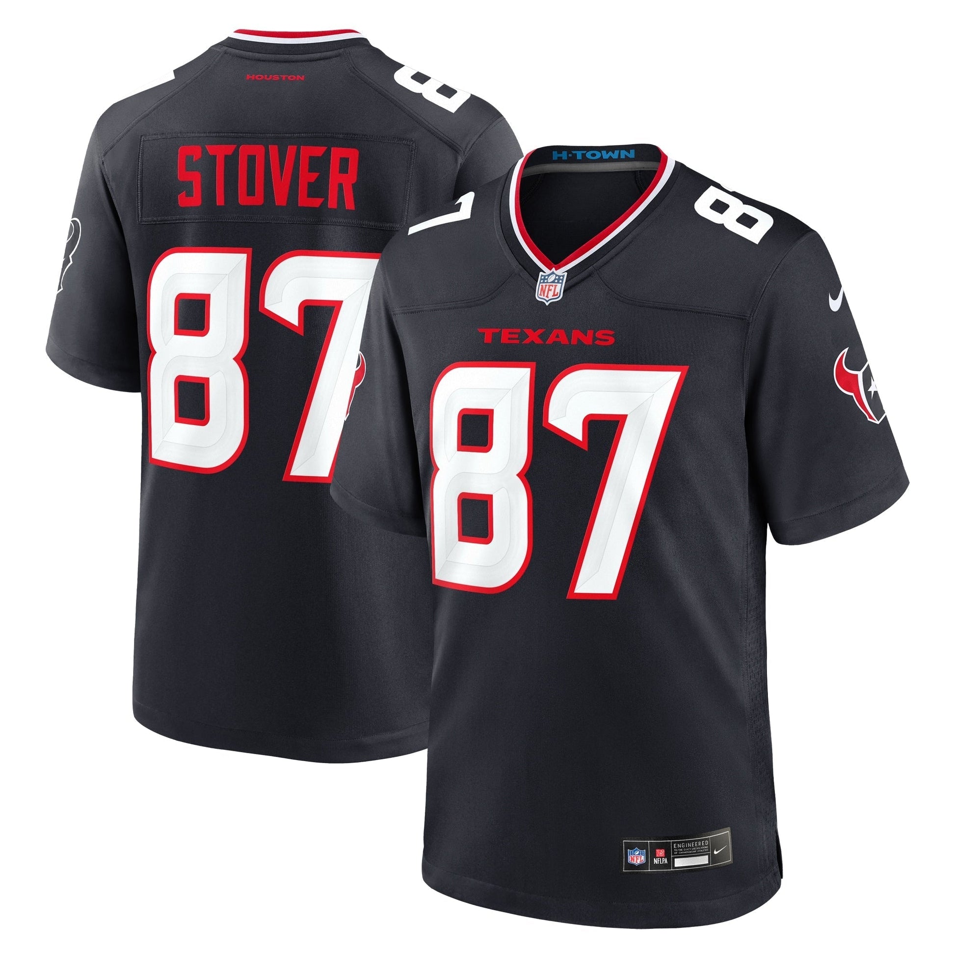 Houston Texans Cade Stover Navy Game Jersey football jersey product view 1