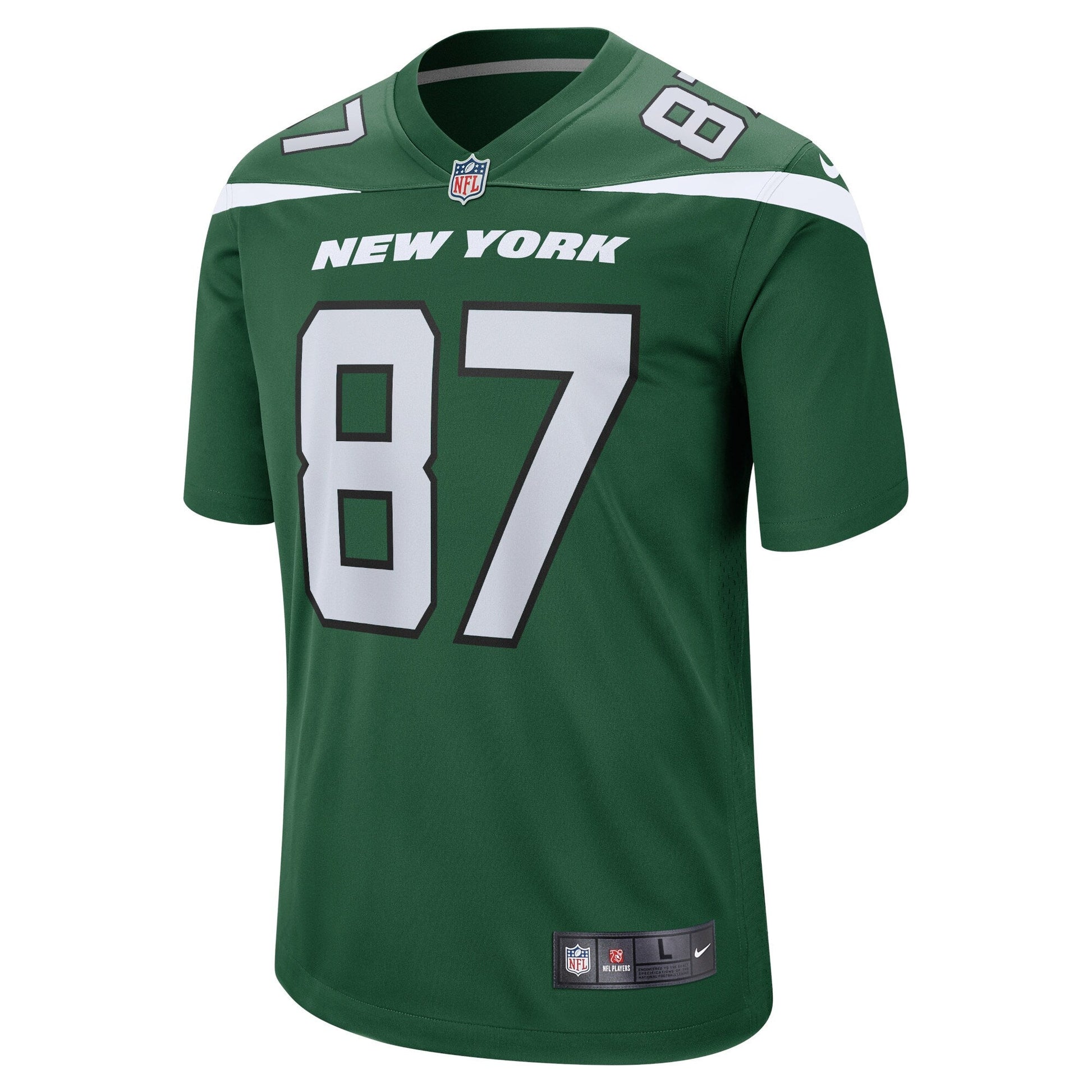 C.J. Uzomah New York Jets Game Jersey - Gotham Green football jersey product view 2