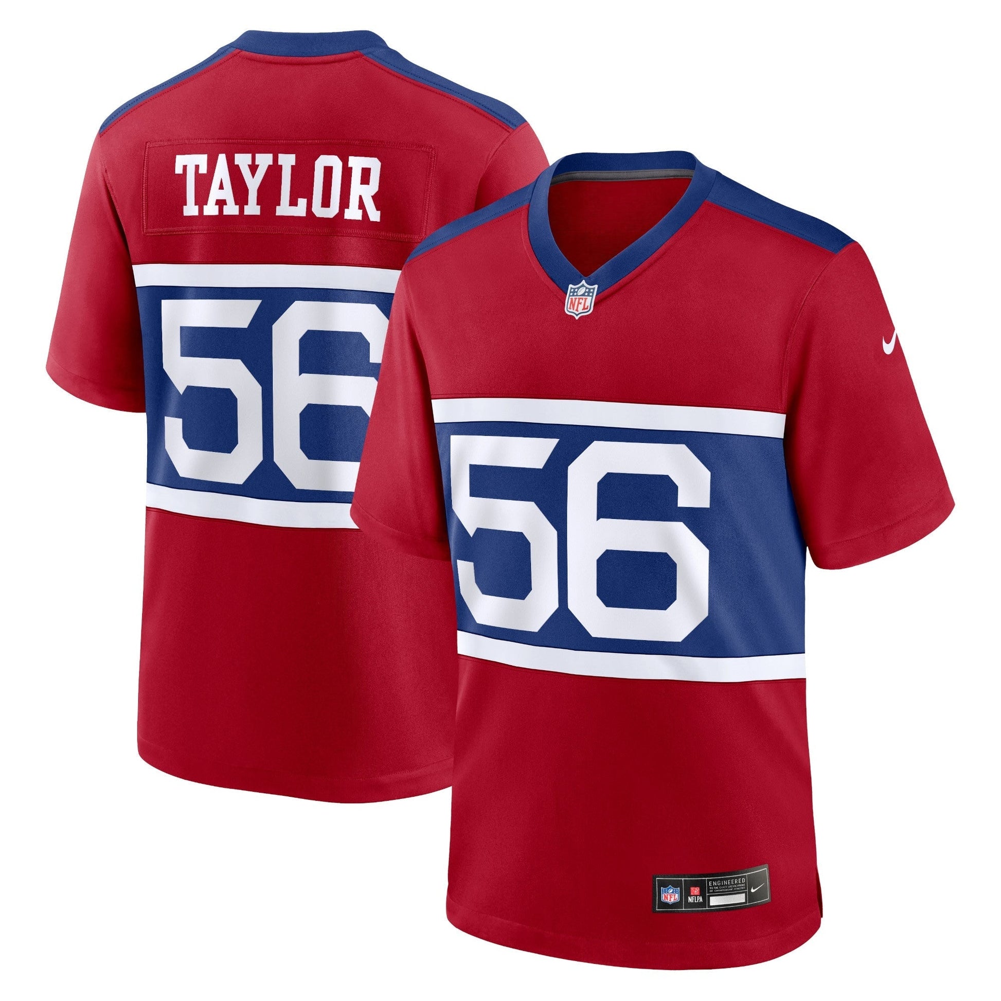 New York Giants Lawrence Taylor Century Red Alternate Retired Player Game Jersey football jersey product view 1