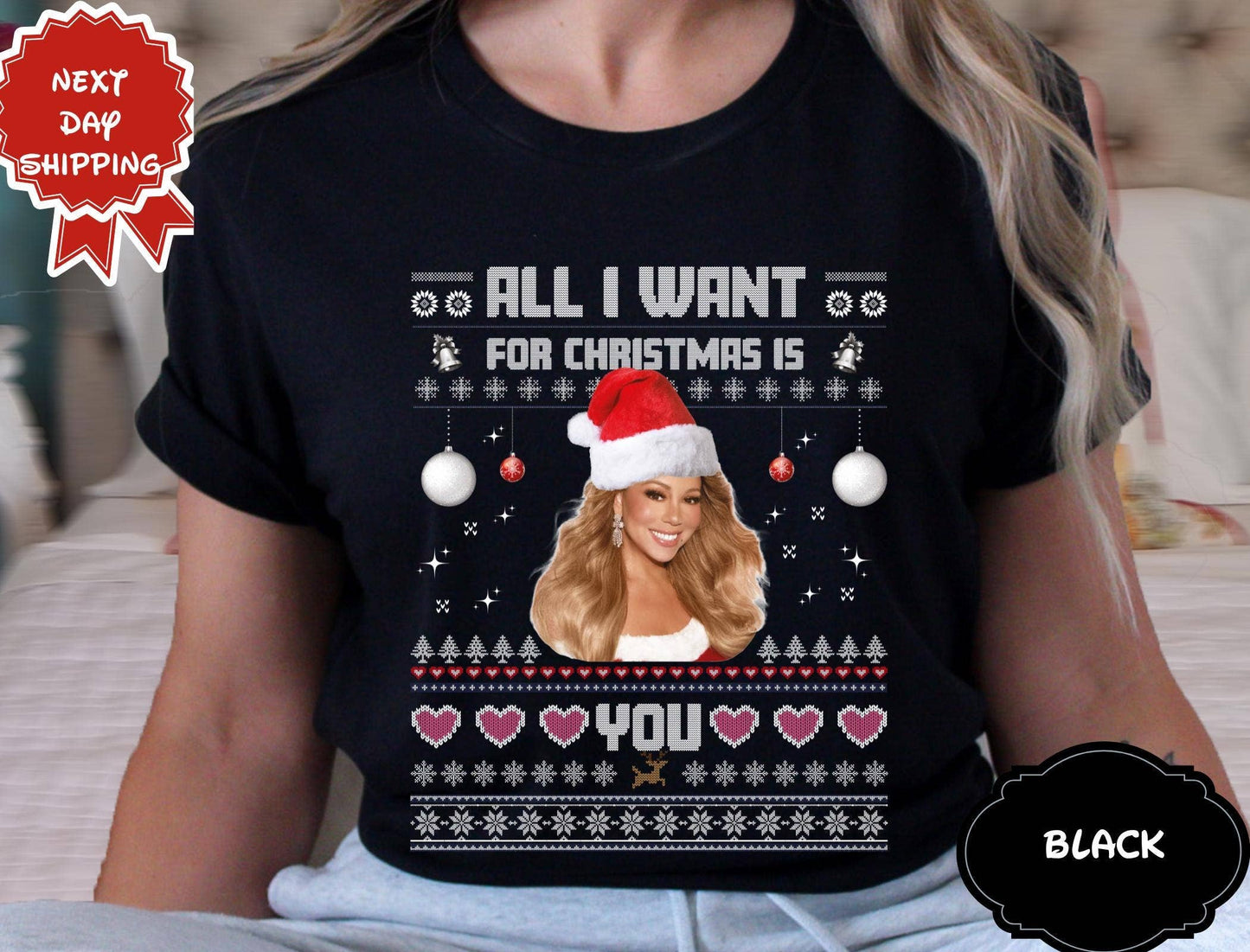 All I Want For Christmas Is You Funny Holiday T-Shirt Unisex T-shirt, Sweatshirt, Hoodie, Long Sleeve Tee - T-Shirt, Sweatshirt, Hoodie