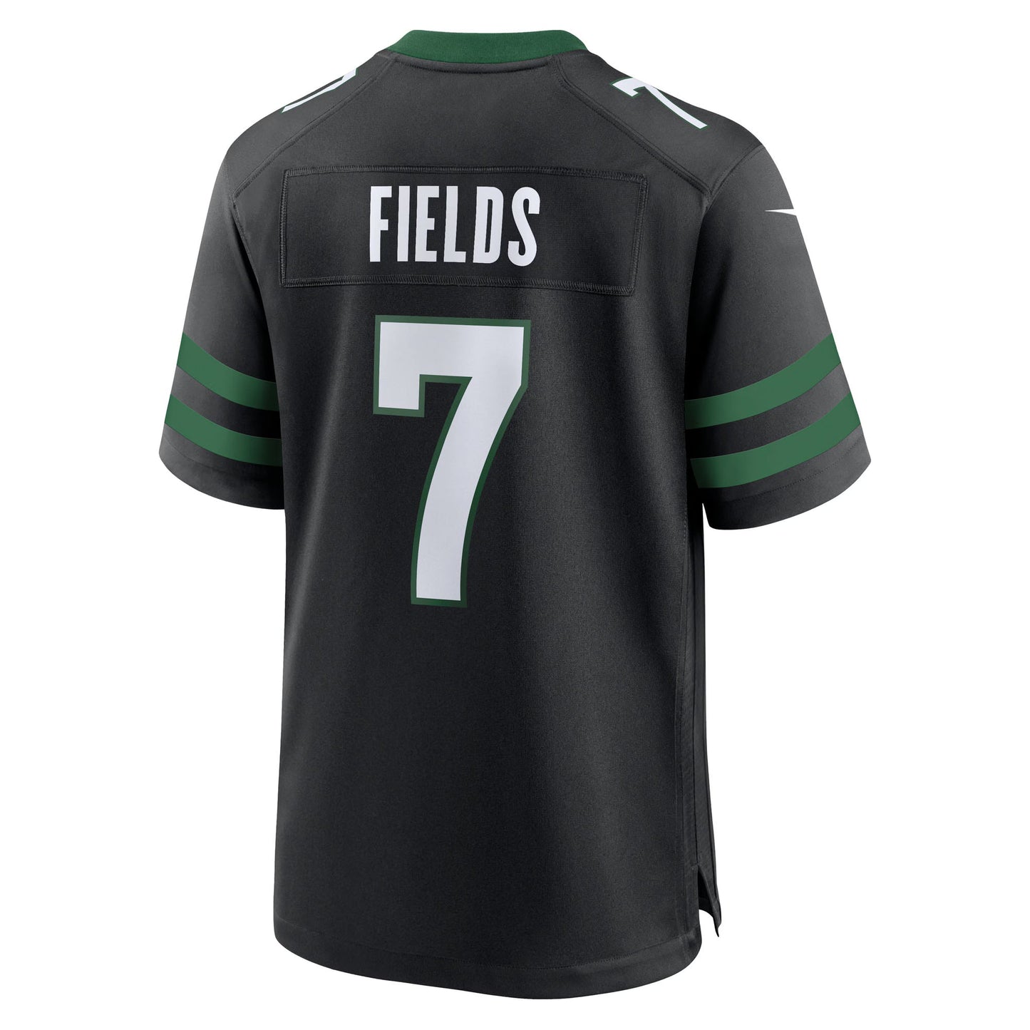 New York Jets Justin Fields Stealth Black Game Jersey football jersey product view 1