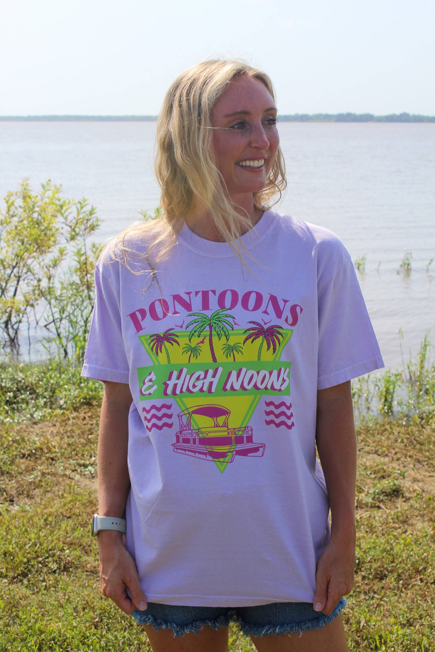 Pontoons and High Noons Graphic Tee Unisex T-shirt, Sweatshirt, Hoodie, Long Sleeve Tee - T-Shirt, Sweatshirt, Hoodie