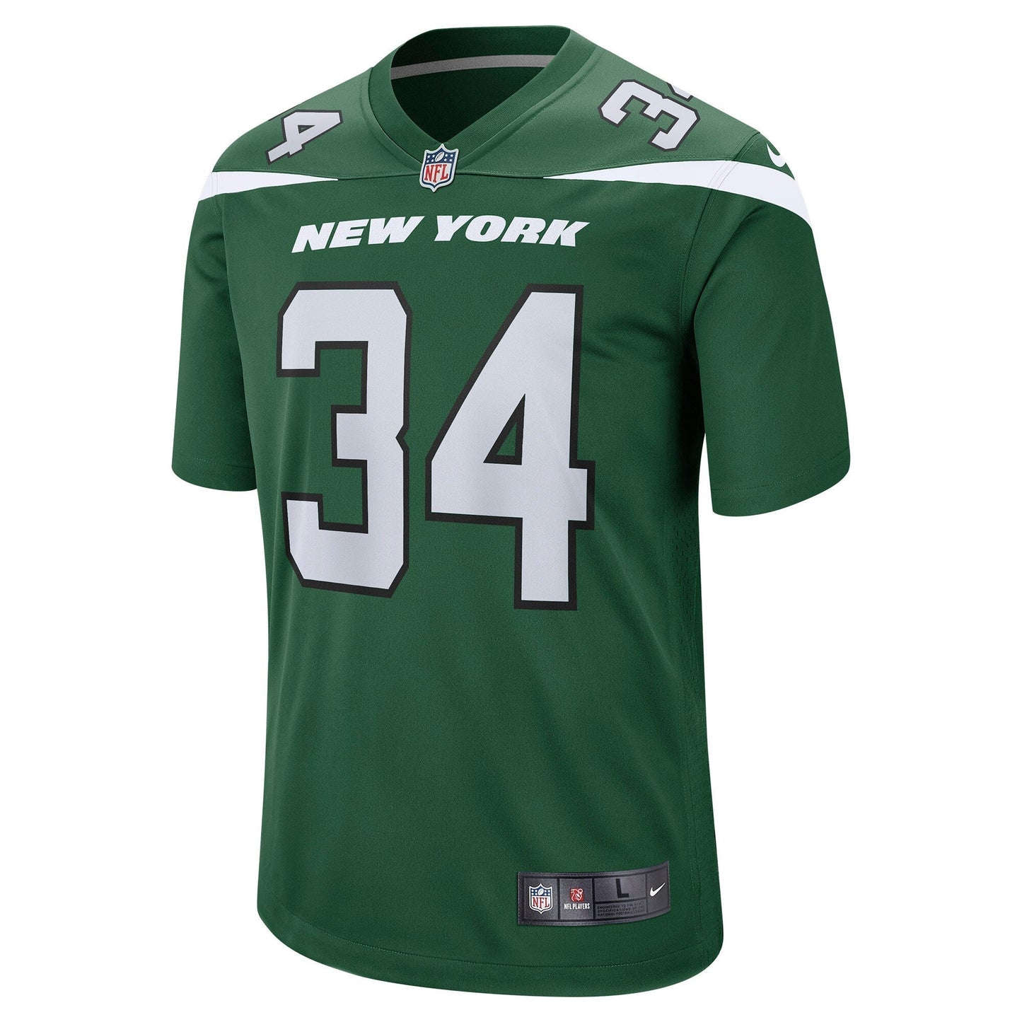 Justin Hardee New York Jets Game Jersey - Gotham Green football jersey product view 2