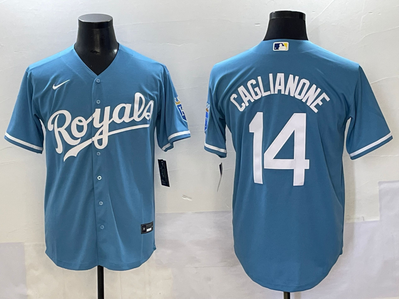 Men's Kansas City Royals Jac Caglianone Light Blue Alternate Replica Jersey baseball jersey product view 1