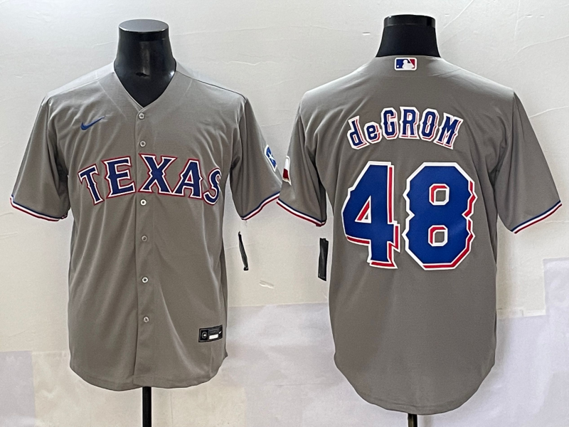 Men's Texas Rangers Jacob deGrom Gray Limited Player Jersey baseball jersey product view 1