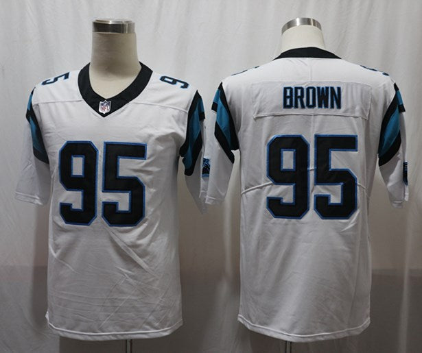Men's Carolina Panthers Derrick Brown White Player Game Jersey football jersey product view 1