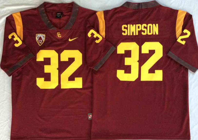 Men's USC Trojans O.J. Simpson Cardinal Alumni Player Game Jersey sports jersey product view 1