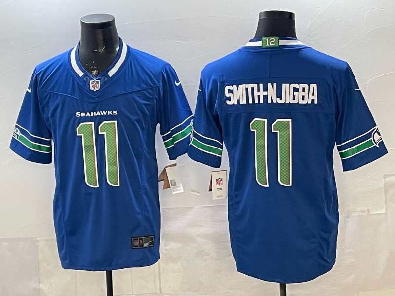 Men's Seattle Seahawks Jaxon Smith-Njigba Royal Player Game Jersey football jersey product view 1