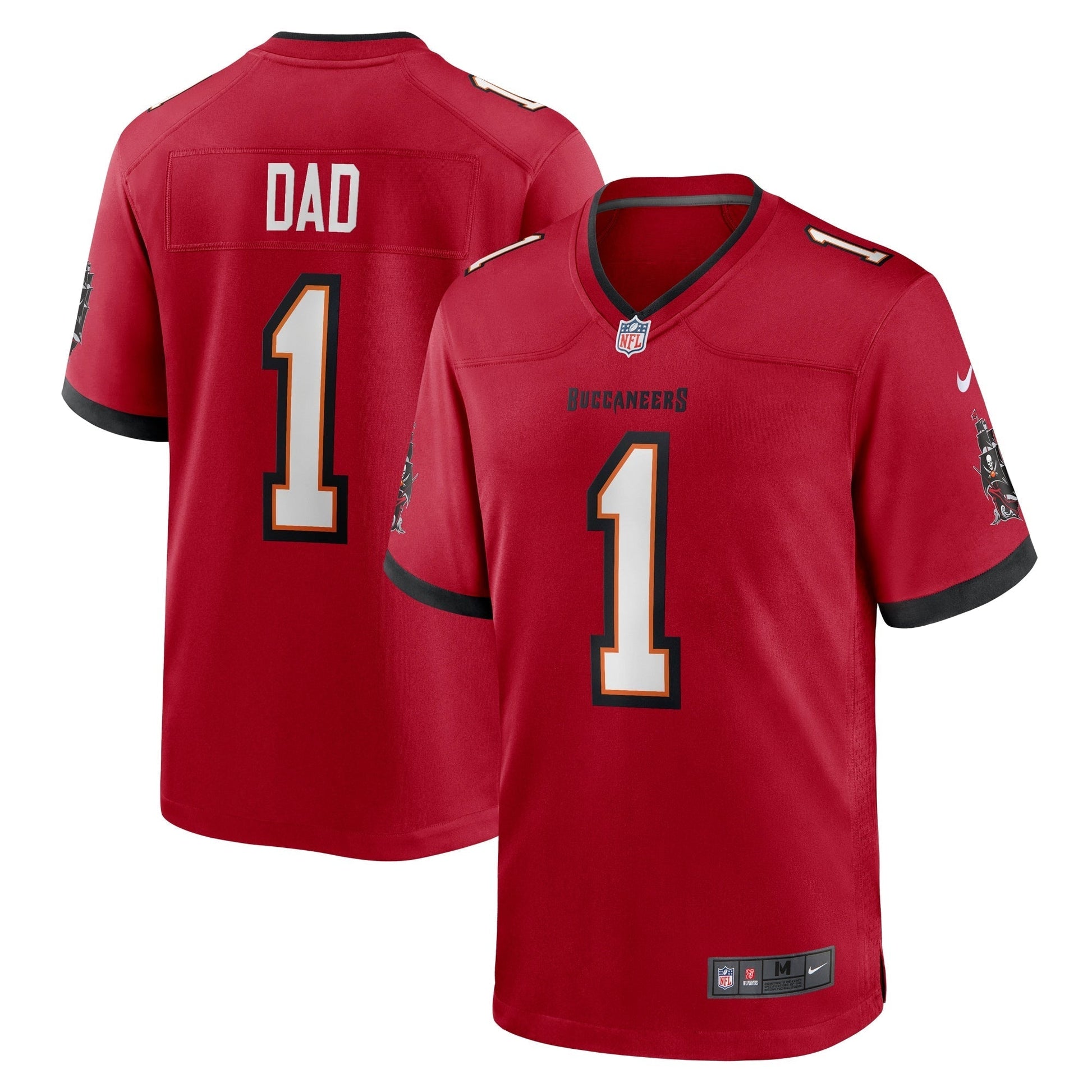 Tampa Bay Buccaneers Number 1 Dad Red Game Jersey football jersey product view 1