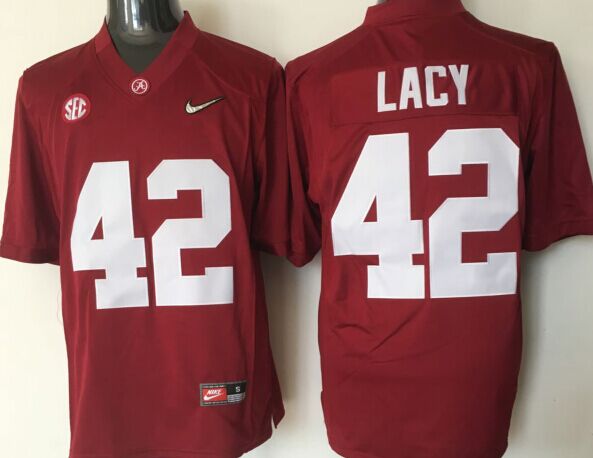 Men's Alabama Crimson Tide Eddie Lacy #42 Crimson Player Game Jersey sports jersey product view 1