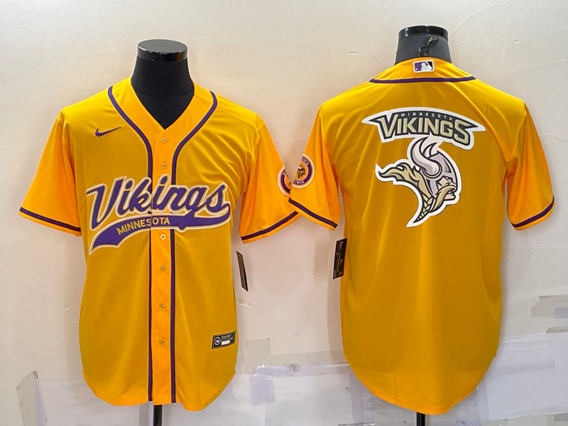 Men's Minnesota Vikings Yellow Game Jersey1 football jersey product view 1