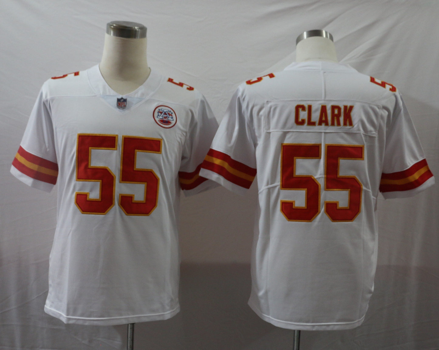 Men's Kansas City Chiefs Frank Clark #55 White Game Jersey1 football jersey product view 1