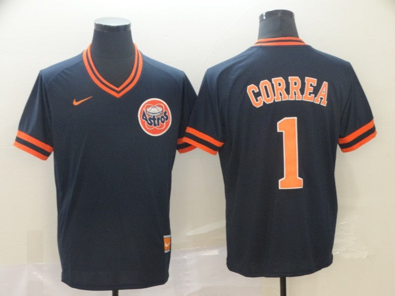 Men's Houston Astros Carlos Correa #1 Navy Authentic Game Jersey1 baseball jersey product view 1