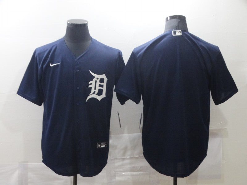 Men's Detroit Tigers Navy Alternate Replica Blank Jersey1 baseball jersey product view 1