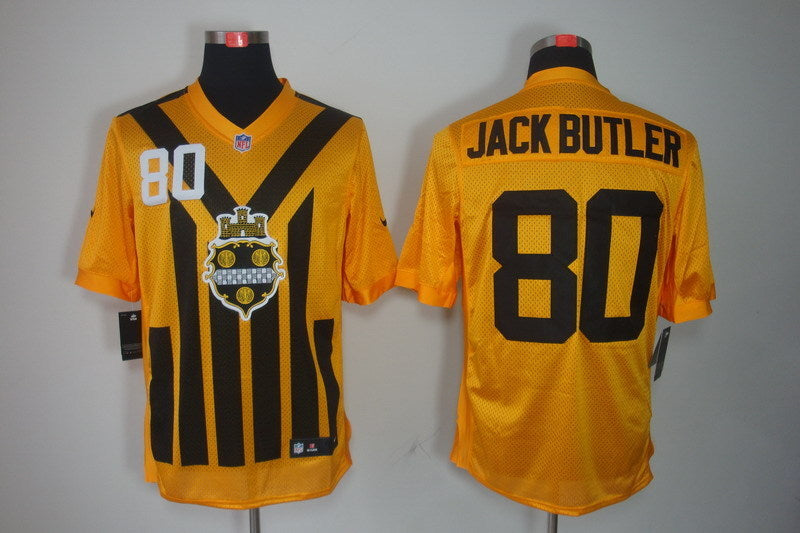 Men's Pittsburgh Steelers Jack Butler #80 Gold Game Jersey1 football jersey product view 1