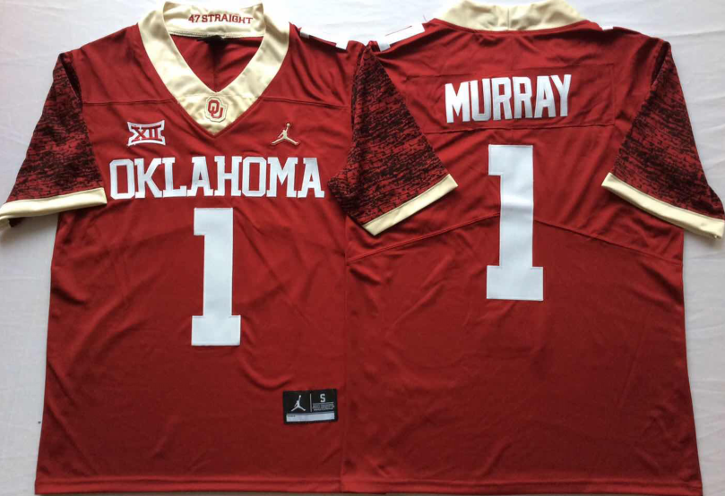 Men's Oklahoma Sooners Kyler Murray Crimson Player Jersey sports jersey product view 1