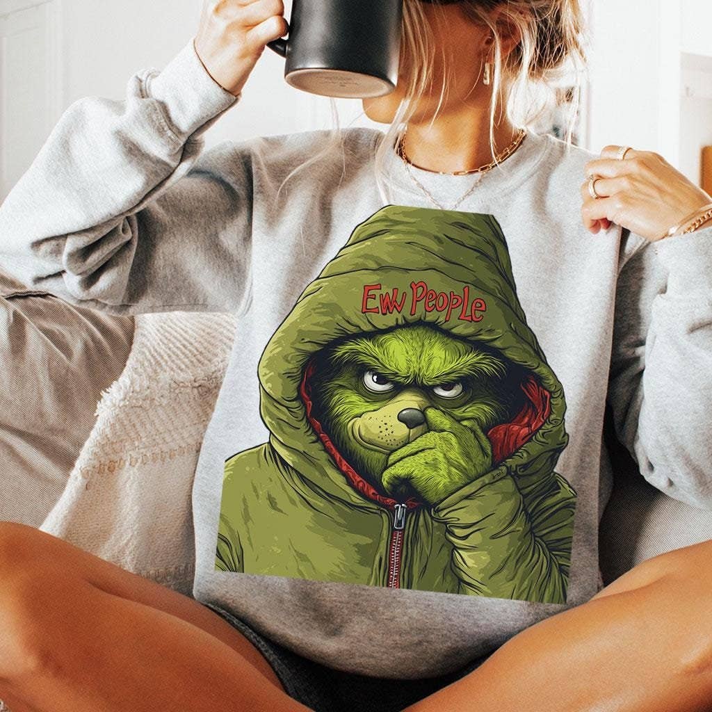 Grinch Ew People - Funny Christmas Grinch Face Shirt Unisex T-shirt, Sweatshirt, Hoodie, Long Sleeve Tee - T-Shirt, Sweatshirt, Hoodie