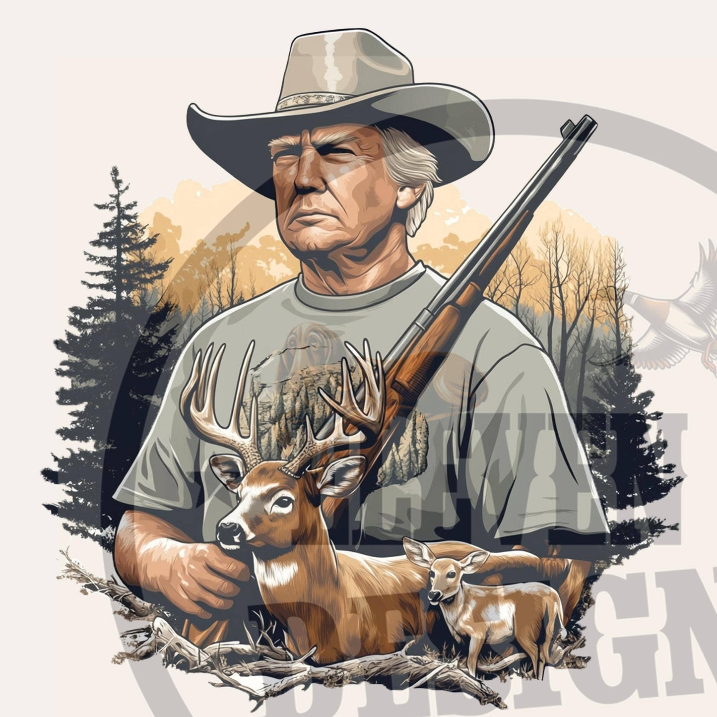 Trump Hunting Adventure - Camo Deer Design Apparel Unisex T-shirt, Sweatshirt, Hoodie, Long Sleeve Tee - T-Shirt, Sweatshirt, Hoodie