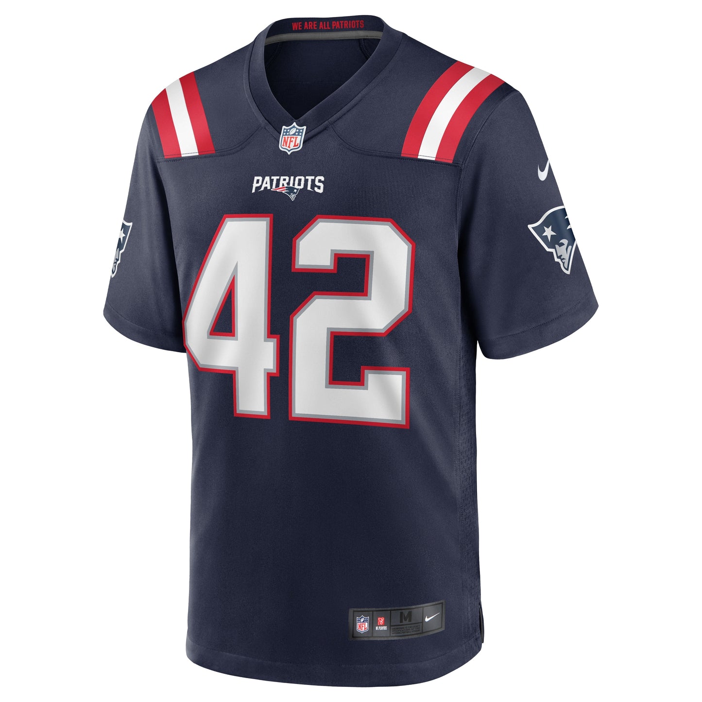 J.J. Taylor New England Patriots Team Game Jersey - Navy football jersey product view 2